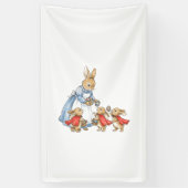 Easter Bunny Cottagecore Vintage Rabbit Women Girl 横断幕 (縦)