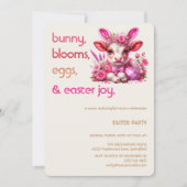 Easter Bunny Cow Invitation | Kid easter party 招待状 (正面)
