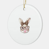 Easter Bunny Cute Glasses Leopard Bunny Rabbit Eas セラミックオーナメント (左)