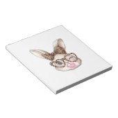 Easter Bunny Cute Glasses Leopard Bunny Rabbit Eas ノートパッド (アングル)