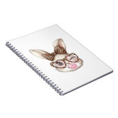 Easter Bunny Cute Glasses Leopard Bunny Rabbit Eas ノートブック (右側)