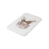 Easter Bunny Cute Glasses Leopard Bunny Rabbit Eas バスマット (アングル)