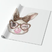 Easter Bunny Cute Glasses Leopard Bunny Rabbit Eas ラッピングペーパー (アンロールド)
