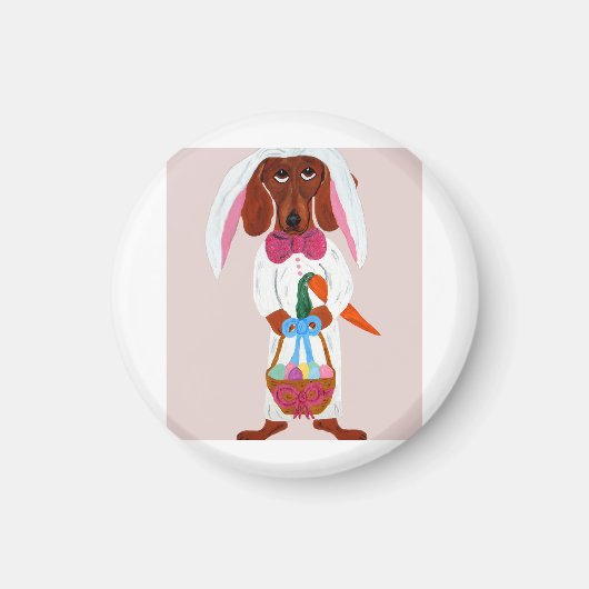 Easter bunny Dachshund  マグネット (正面)