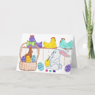 Easter Bunny Decorating Eggs シーズンカード