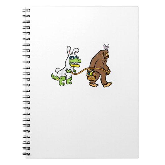 Easter Bunny Dino Bigfoot Sasquatch Trex Men Boys  ノートブック (正面)