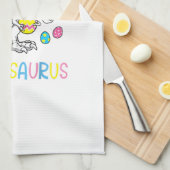 Easter Bunny Dinosaur Egg A Saurus TRex Kids Boys  キッチンタオル (四つ折り)