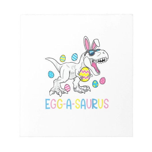 Easter Bunny Dinosaur Egg A Saurus TRex Kids Boys  ノートパッド (正面)