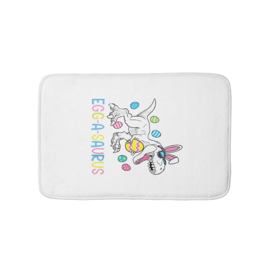 Easter Bunny Dinosaur Egg A Saurus TRex Kids Boys  バスマット (正面)