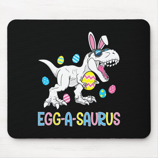 Easter Bunny Dinosaur Egg A Saurus Trex Kids Boys  マウスパッド (正面)