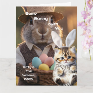 Easter Bunny Ears Cat Photo Customize  カード