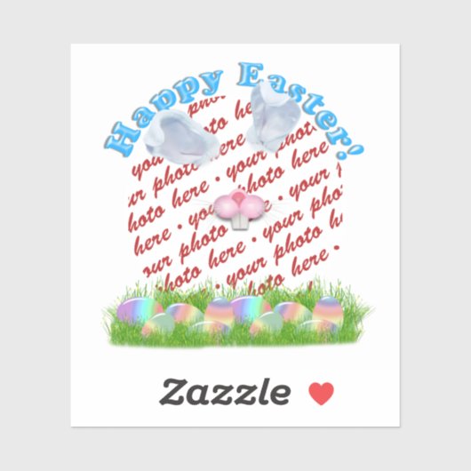Easter Bunny (Ears & Nose Adjustable) Photo Frame シール (シート)