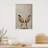 Easter Bunny Ears Print, Vintage Rustic Rabbit ポスター (キッチン)