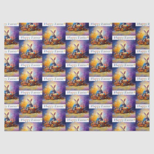 Easter Bunny easter egg basket 薄葉紙 (正面)