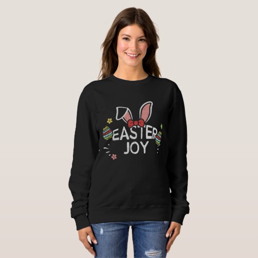 Easter Bunny Easter joy Easter Sayings スウェットシャツ (正面フル)