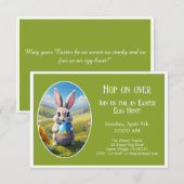 Easter bunny | Egg Hunt  | Hop on over | green -  招待状 (正面/裏面)