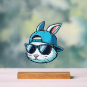 Easter Bunny Face Baseball Cap Sunglasses Rabbit B アクリルサイン (ニュートラル)