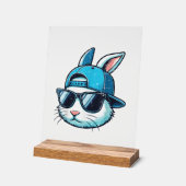 Easter Bunny Face Baseball Cap Sunglasses Rabbit B アクリルサイン (傾斜)