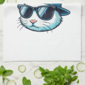 Easter Bunny Face Baseball Cap Sunglasses Rabbit B キッチンタオル (折り畳み)