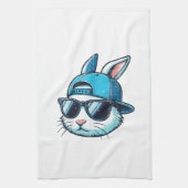 Easter Bunny Face Baseball Cap Sunglasses Rabbit B キッチンタオル (縦)