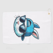 Easter Bunny Face Baseball Cap Sunglasses Rabbit B ゴルフタオル (横)