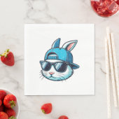 Easter Bunny Face Baseball Cap Sunglasses Rabbit B スタンダードランチョンナプキン (インサイチュ)