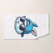Easter Bunny Face Baseball Cap Sunglasses Rabbit B ハンドタオル (ハンドタオル)