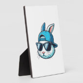 Easter Bunny Face Baseball Cap Sunglasses Rabbit B フォトプラーク (側面)