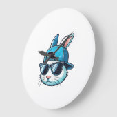 Easter Bunny Face Baseball Cap Sunglasses Rabbit B ラージ壁時計 (傾斜)