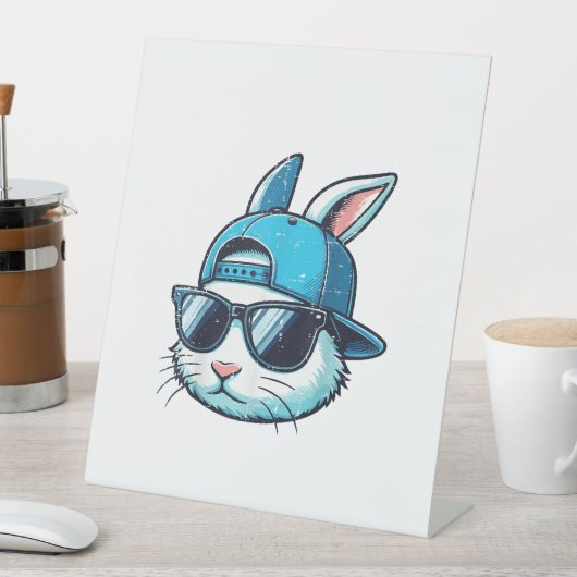 Easter Bunny Face Baseball Cap Sunglasses Rabbit B 台座サイン (インサイチュ)