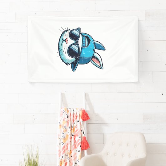 Easter Bunny Face Baseball Cap Sunglasses Rabbit B 横断幕 (インサイチュ)