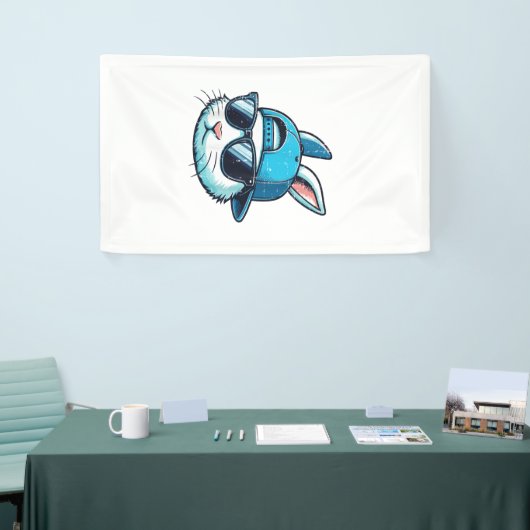 Easter Bunny Face Baseball Cap Sunglasses Rabbit B 横断幕 (トレードショー)