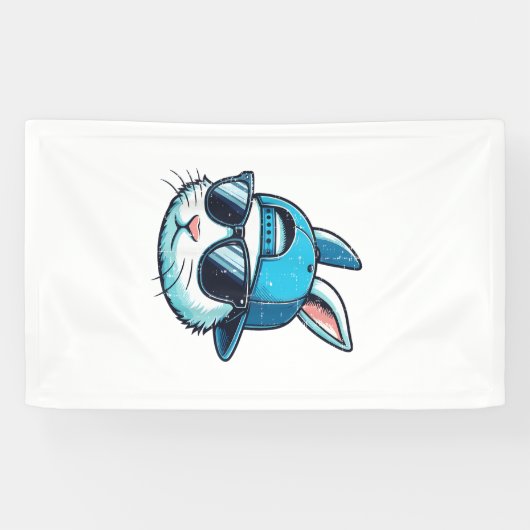 Easter Bunny Face Baseball Cap Sunglasses Rabbit B 横断幕 (横)