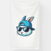 Easter Bunny Face Baseball Cap Sunglasses Rabbit B 横断幕 (縦)