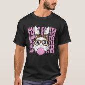 Easter Bunny Face Glasses Leopard Happy Easter Day Tシャツ (正面)