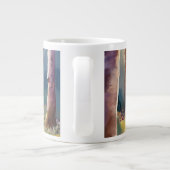 Easter Bunny Family Hunting for Eggs - Watercolor ジャンボコーヒーマグカップ (裏面)