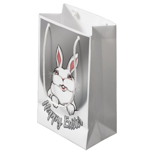 Easter Bunny Favor Bags Personalized Easter Bags スモールペーパーバッグ (正面アングル)