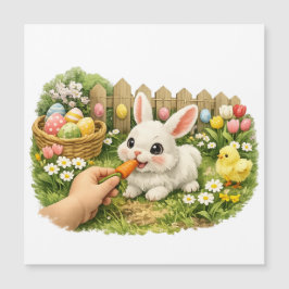 Easter Bunny Feeding Magnetic Card