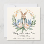 Easter bunny Floral Easter Greeting Card カード (正面)