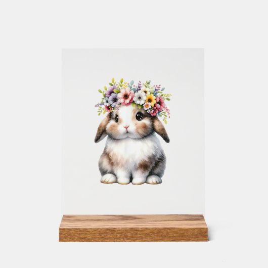 Easter Bunny for Women Girls - Easter Bunny Flower アクリルサイン (正面)