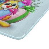 Easter Bunny Funny and Cute Character Biting an Eg カッティングボード (角)