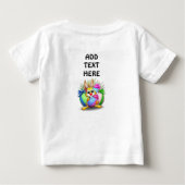 Easter Bunny Funny and Cute Character Biting an Eg ベビーTシャツ (裏面)