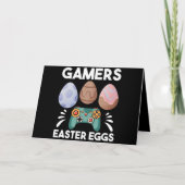 Easter Bunny Gamer Gaming Boy Love Easter Eggs カード (正面)