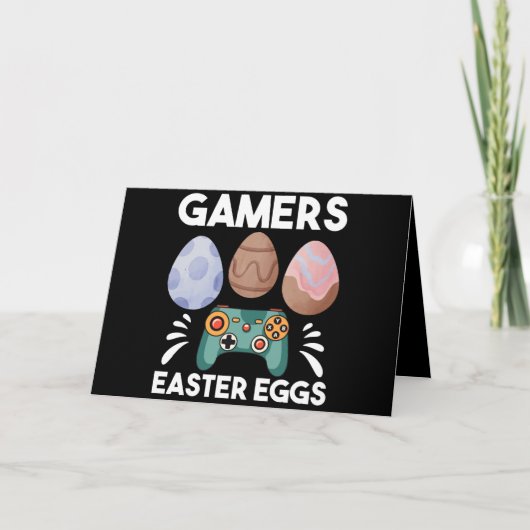 Easter Bunny Gamer Gaming Boy Love Easter Eggs カード (正面)
