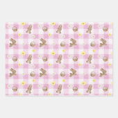 Easter Bunny Gingham Wrapping Paper Sheets ラッピングペーパーシート (正面2)