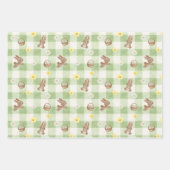 Easter Bunny Gingham Wrapping Paper Sheets ラッピングペーパーシート (正面)
