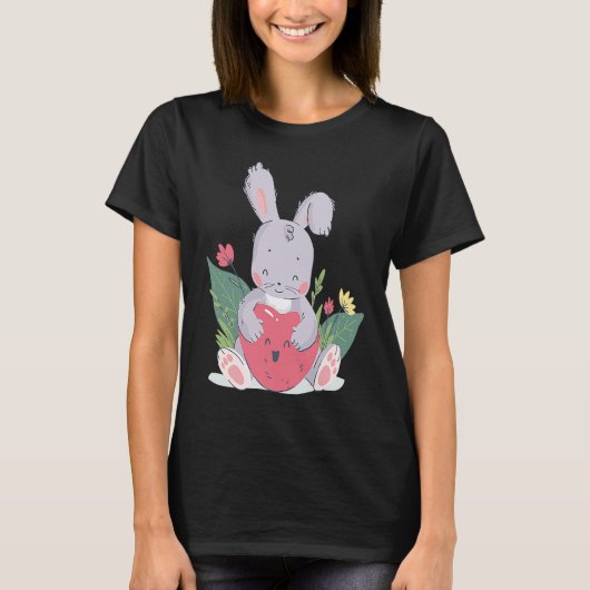 Easter Bunny Girls Ladies Children Easter Easter   Tシャツ (正面)