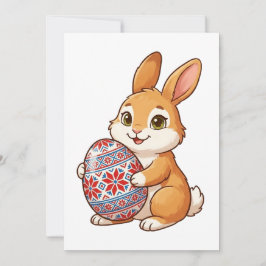Easter Bunny Glossy Greeting Card | Minimalist シーズンカード