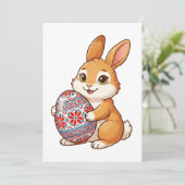 Easter Bunny Glossy Greeting Card | Minimalist シーズンカード (スタンド正面)
