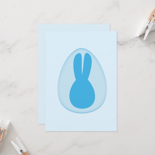 Easter bunny greeting card カード (正面/裏面インサイチュ)